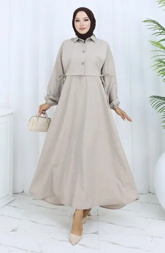 Leinen Weste Kleid Zweiteiler 2141-05 Nerz 2141-05