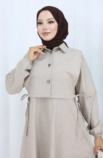 Leinen Weste Kleid Zweiteiler 2141-05 Nerz 2141-05