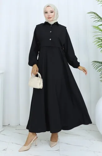 Linnen Vestjurk Tweedelig Pak 2141-10 Zwart 2141-10