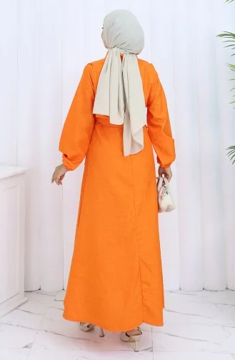 Linen Vest Dress Two Piece Suit 2141-12 Orange 2141-12