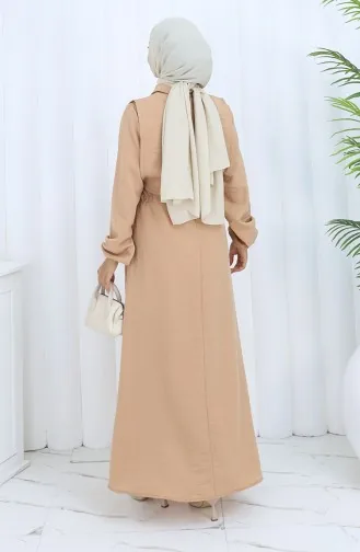 Aerobin Kumaş Yelek Elbise İkili Takım 2142-01 Bej