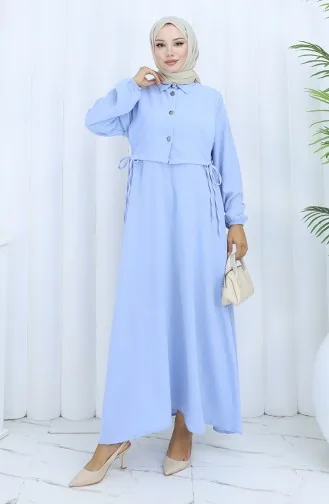 Ensemble Deux Pièces Aerobin En Tissu Gilet Et Robe 2142-02 Bleu Bébé 2142-02