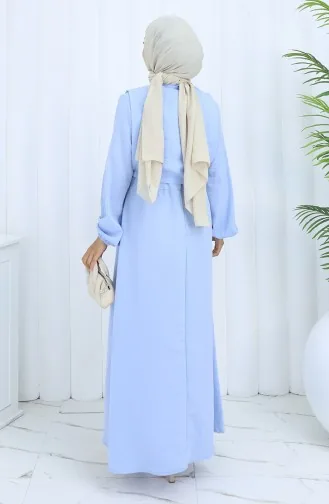 Ensemble Deux Pièces Aerobin En Tissu Gilet Et Robe 2142-02 Bleu Bébé 2142-02