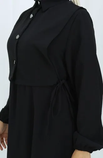 Aerobin Kumaş Yelek Elbise İkili Takım 2142-04 Siyah