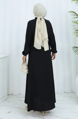 Aerobin Kumaş Yelek Elbise İkili Takım 2142-04 Siyah
