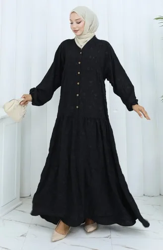 Viscose Stof Halfgeknoopte Jurk 0062-04 Zwart 0062-04