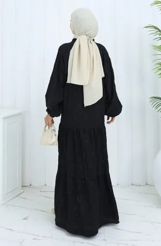 Viscose Stof Halfgeknoopte Jurk 0062-04 Zwart 0062-04