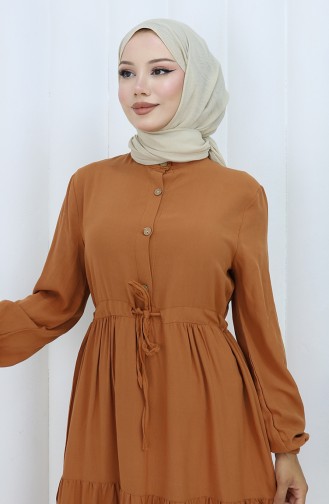 Robe Demi-boutonnée En Viscose 0085-09 Beige 0085-09