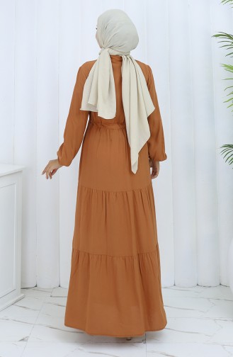 Robe Demi-boutonnée En Viscose 0085-09 Beige 0085-09