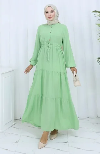 Viscose Stof Halfgeknoopte Jurk 0085-11 Watergroen 0085-11