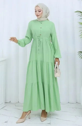 Viscose Stof Halfgeknoopte Jurk 0085-11 Watergroen 0085-11