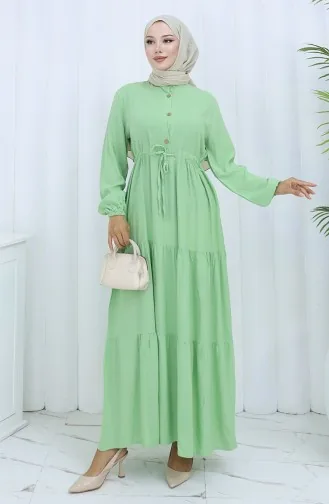 Viscose Stof Halfgeknoopte Jurk 0085-11 Watergroen 0085-11