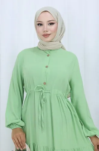 Viscose Stof Halfgeknoopte Jurk 0085-11 Watergroen 0085-11