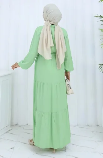 Viscose Stof Halfgeknoopte Jurk 0085-11 Watergroen 0085-11