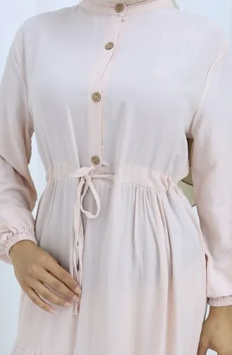 Viscose Stof Halfgeknoopte Jurk 0085-12 Poeder 0085-12