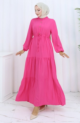Fuchsia Hijab Dress 0085-15
