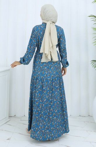 Petrol Hijab Dress 0139-03