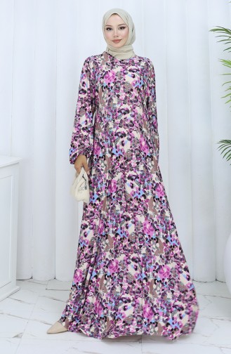 Lila Hijab Kleider 2135C-01