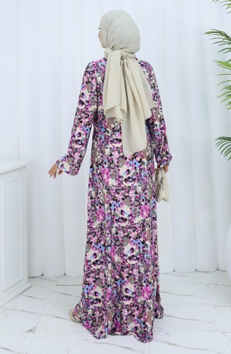 Lila Hijab Kleider 2135C-01