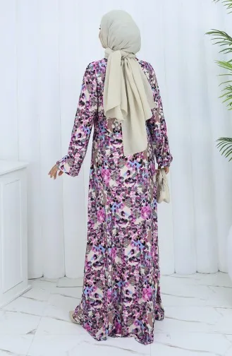 Patterned Combed Cotton Dress 2135C-01 Lilac 2135C-01