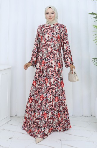 Robe Hijab Rose Pâle 2135C-02