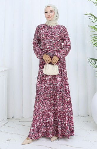 Beige-Rose Hijab Kleider 2135D-02