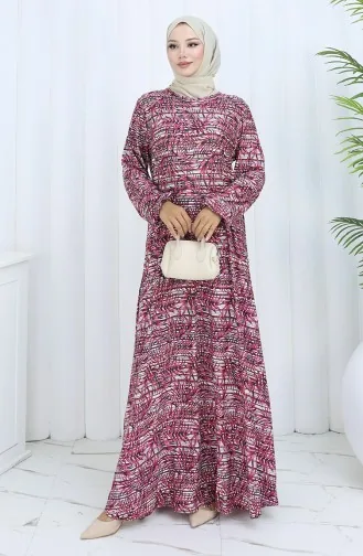 Gemustertes Kleid Aus Gekämmter Baumwolle 2135D-02 Dusty Rose 2135D-02