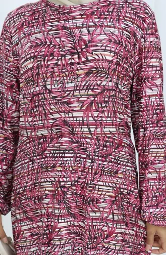 Gemustertes Kleid Aus Gekämmter Baumwolle 2135D-02 Dusty Rose 2135D-02