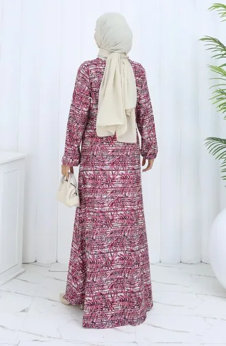 Gemustertes Kleid Aus Gekämmter Baumwolle 2135D-02 Dusty Rose 2135D-02