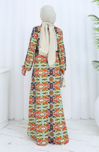 Ziegelrot Hijab Kleider 2135E-01