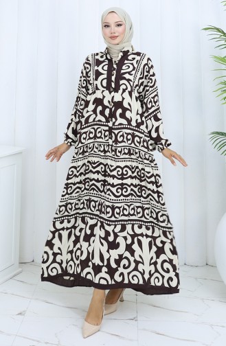 Robe Hijab Couleur Brun 2137-01