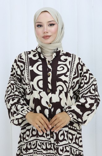 Robe Hijab Couleur Brun 2137-01