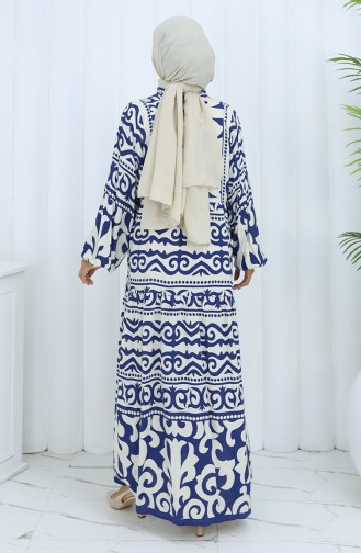 Navy Blue İslamitische Jurk 2137-04