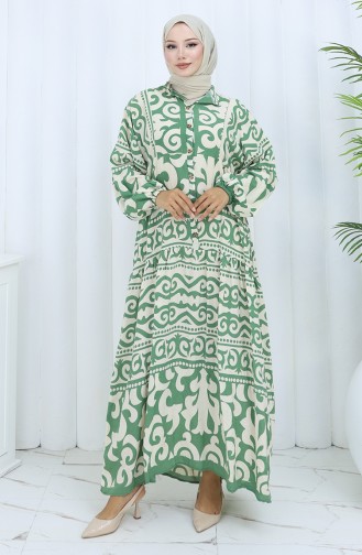 Robe Hijab Vert noisette 2137-05
