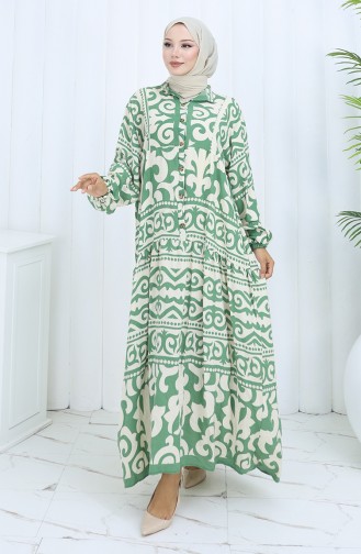 Robe Hijab Vert noisette 2137-05