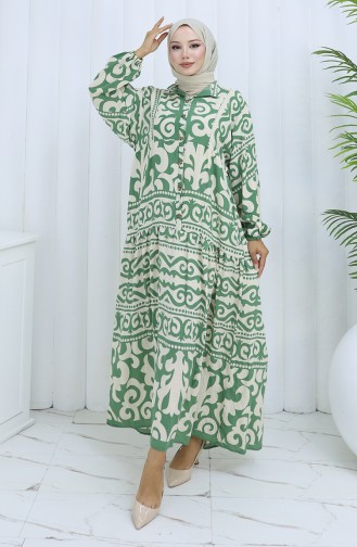 Robe Hijab Vert noisette 2137-05