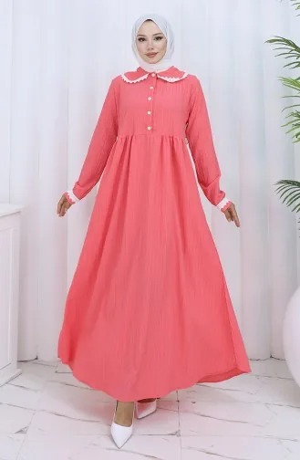 Halfgeknoopte Kanten Jurk 2145-01 Roze 2145-01