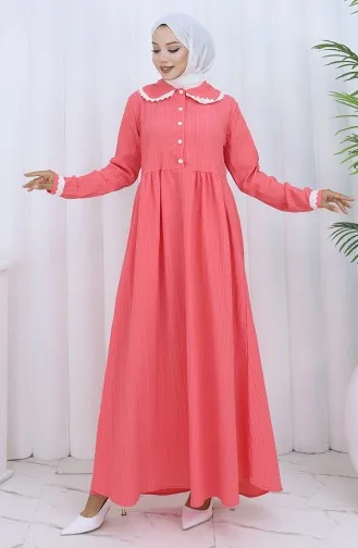 Halfgeknoopte Kanten Jurk 2145-01 Roze 2145-01