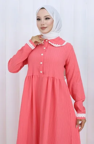Halfgeknoopte Kanten Jurk 2145-01 Roze 2145-01