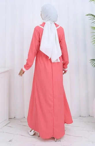 Halfgeknoopte Kanten Jurk 2145-01 Roze 2145-01