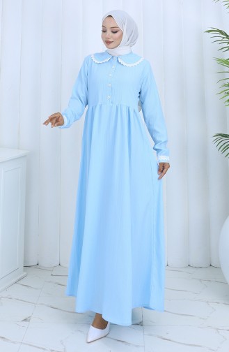 Blau Hijab Kleider 2145-02