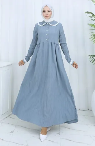 Half Geknoopte Kanten Jurk 2145-03 Grijs 2145-03