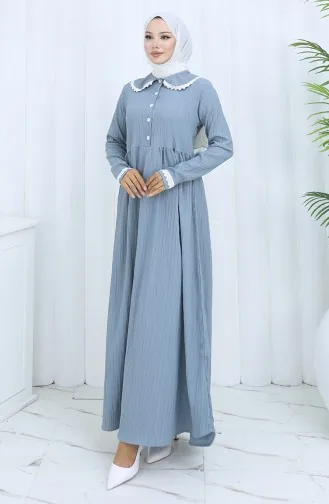 Half Geknoopte Kanten Jurk 2145-03 Grijs 2145-03