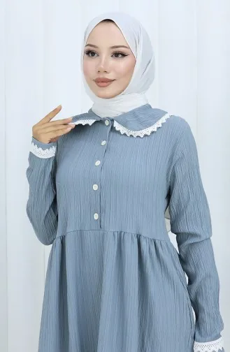 Half Geknoopte Kanten Jurk 2145-03 Grijs 2145-03