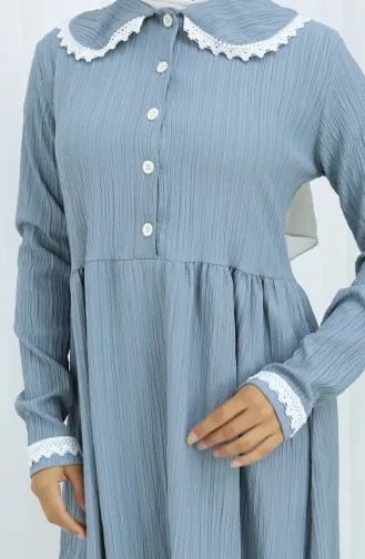 Half Geknoopte Kanten Jurk 2145-03 Grijs 2145-03