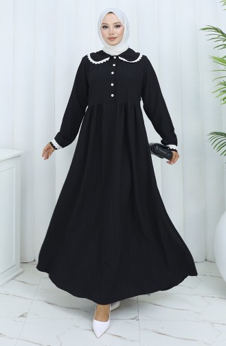 Schwarz Hijab Kleider 2145-04