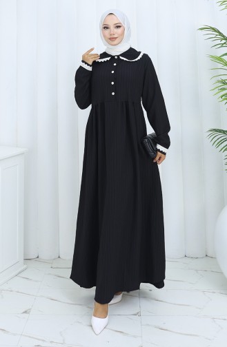 Schwarz Hijab Kleider 2145-04