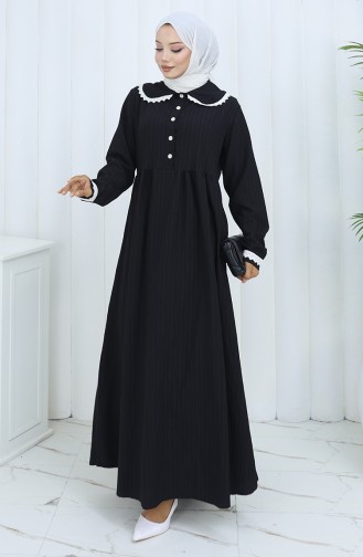 Schwarz Hijab Kleider 2145-04