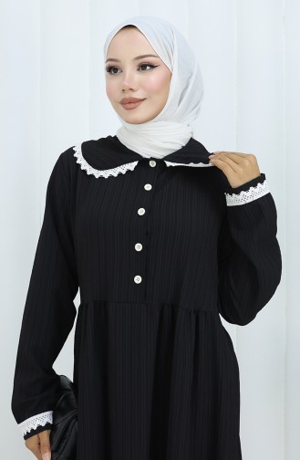 Schwarz Hijab Kleider 2145-04