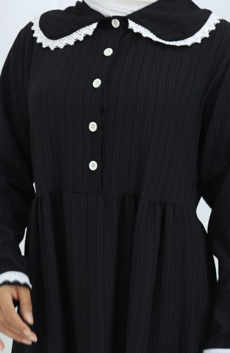 Schwarz Hijab Kleider 2145-04